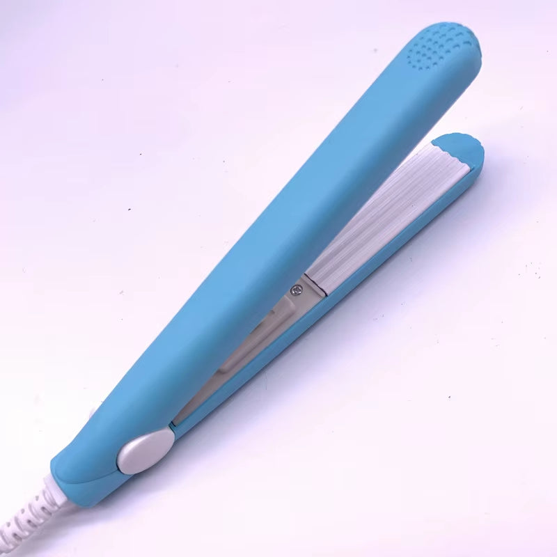 A Mini Hair Iron Pink Corrugated Plate Electric Curling Iron Curl Modelling Tools