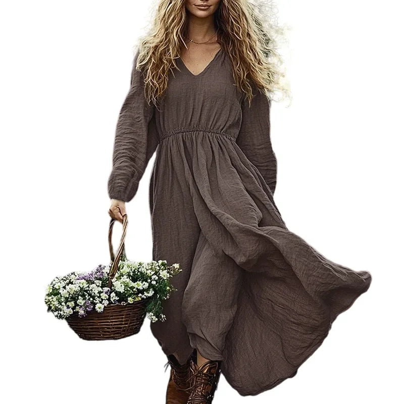 Robe Bohème Chic en Coton & Lin