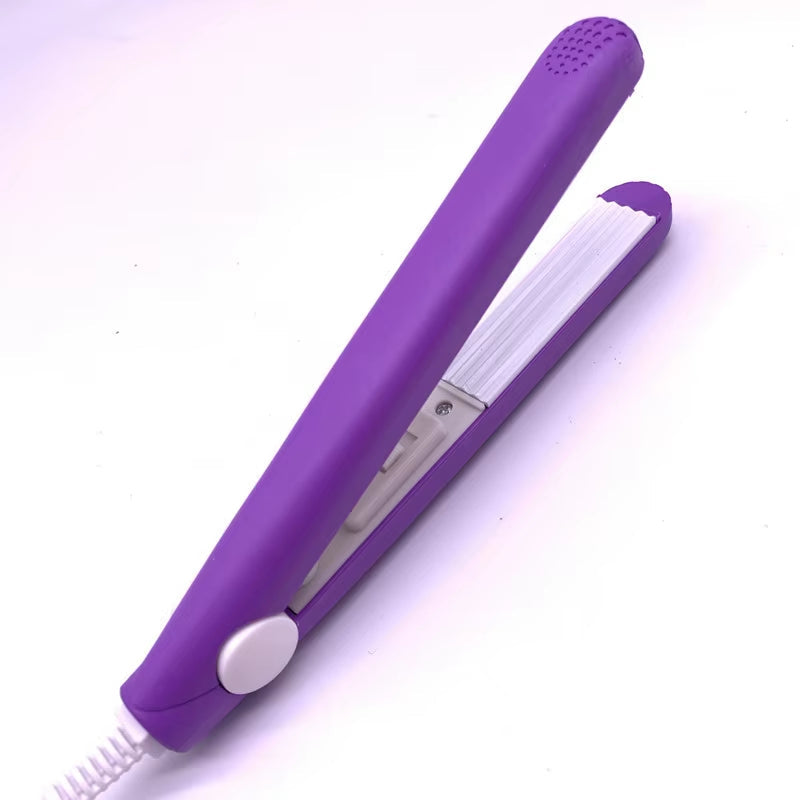 A Mini Hair Iron Pink Corrugated Plate Electric Curling Iron Curl Modelling Tools