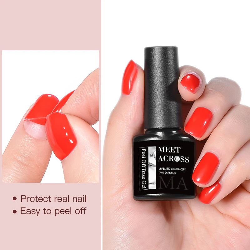 7Ml Peel off Gel Base Gel No Need Remover Water Soak off Nail Art UV Primer Gel Nail Polish Top Coat Polish Lacquer
