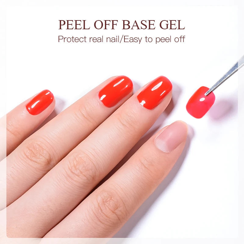 7Ml Peel off Gel Base Gel No Need Remover Water Soak off Nail Art UV Primer Gel Nail Polish Top Coat Polish Lacquer
