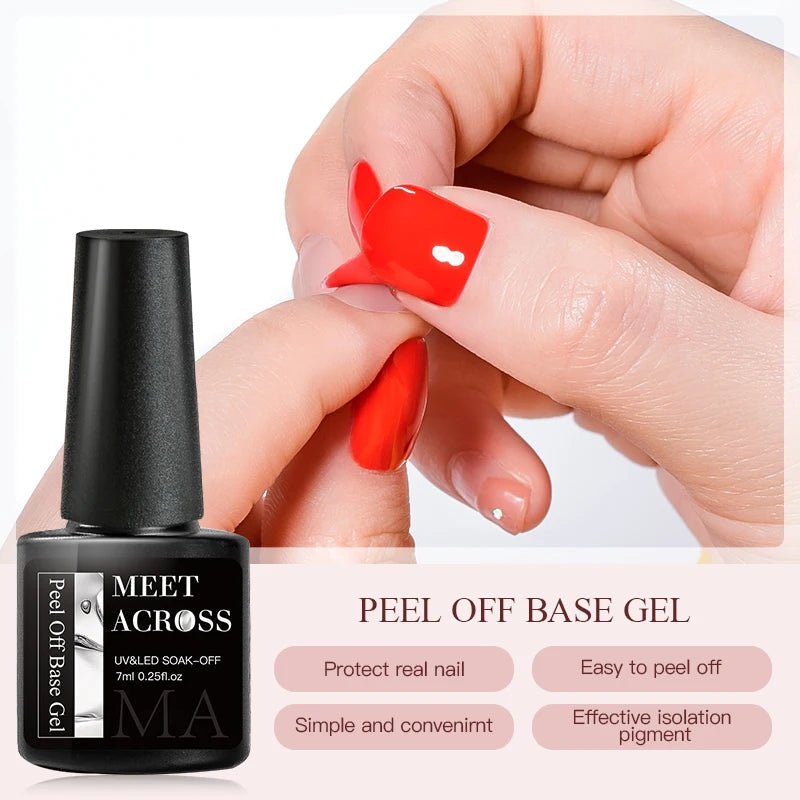 7Ml Peel off Gel Base Gel No Need Remover Water Soak off Nail Art UV Primer Gel Nail Polish Top Coat Polish Lacquer